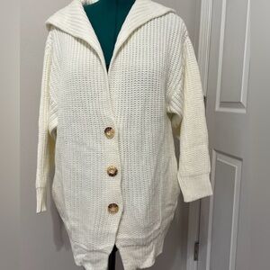 Women’s S Sweater Casual Button Down Lapel Knit Cardigan W/Pockets Oversized